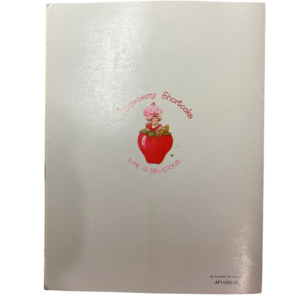 Strawberry Shortcake 1981 Happy Holidays Christmas Greeting Card Fireplace OS